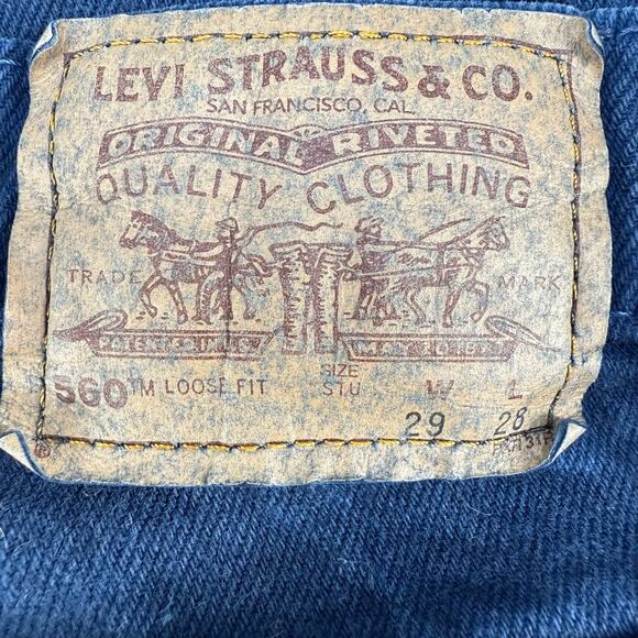 Levi's 560 Jeans Men's 29x28 Indigo Blue Orange Tag Loose Fit Vintage Made in US - Picture 5 of 15